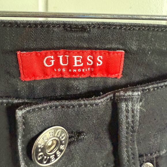 Guess Womens Jeans 24 Medium Rise Curvy Skinny Sienna Black Denim Stretchy - Picture 4 of 9
